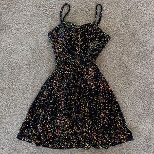 Multicolor Spaghetti Strap Sequin Dress